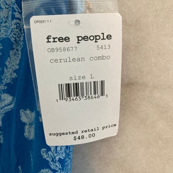 NWT Free People Cerulean Combo Shirt Size Large - Picture 2 of 8